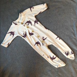 RAGLAN FOOTIE | BEECHWOOD MODAL | MAUVE BIRD